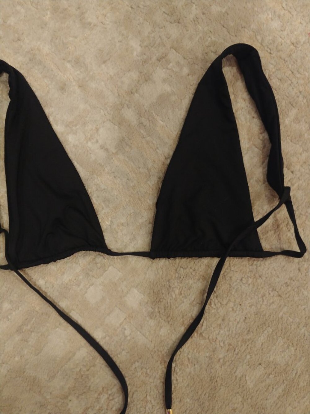 Monday Swimwear Black Triangle Bikini Top size Medium